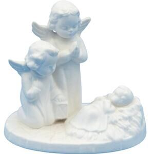 Vintage Goebel Porcelain Praying Angel's West Germany Blanc De Chine Angle